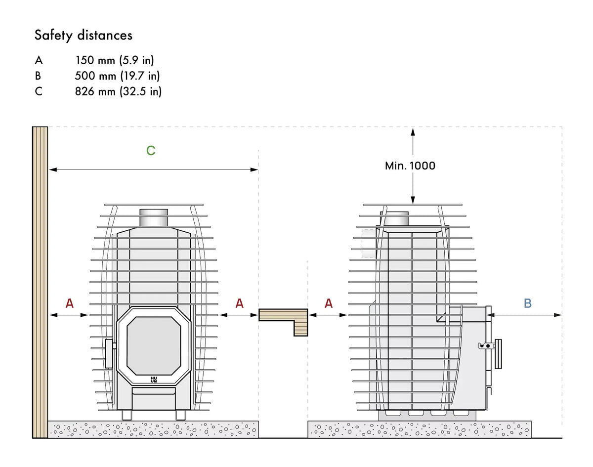 HUUM Hive Flow LS Wood - Burning Sauna Stove