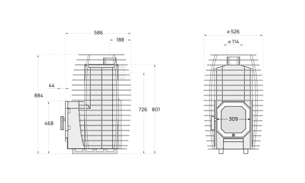 HUUM Hive Flow Wood - Burning Sauna Stove